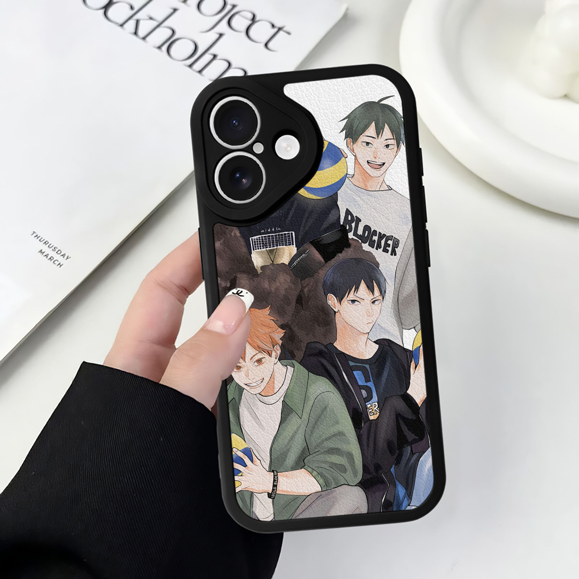 （画像用） ハイキュー!! Haikyu!! 【iPhone 16シリーズ対応】シリコンスマホケース（レザー調） 材質：シリコン